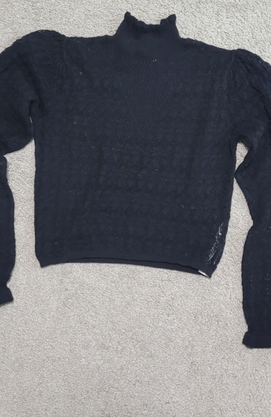 Zara black knit mock turtle sweater